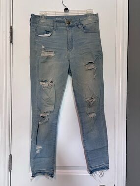 American Eagle Outfitters Light Blue Ripped Women's Jeggings Size 8 short